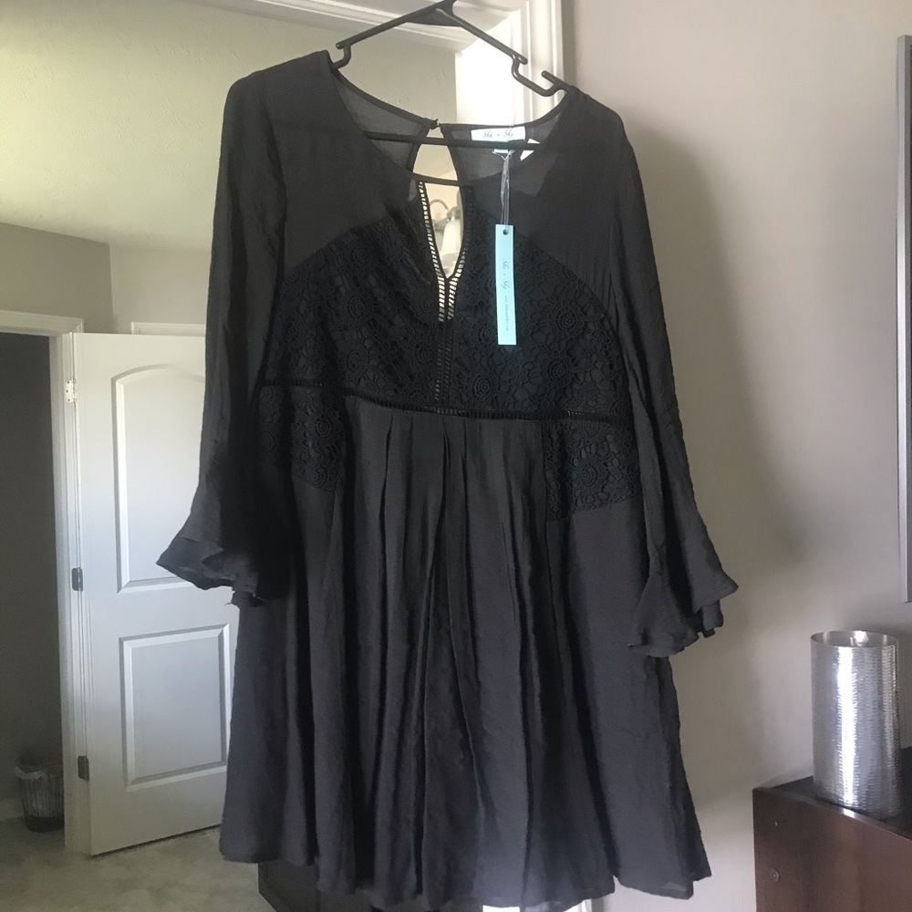 Black boho dress